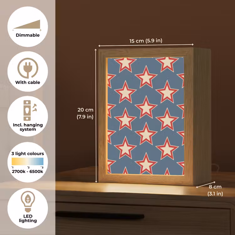 Ster - Klassiek - Blauw Light Box met kabel (Kinderlampje) klein 904 -USP_EN