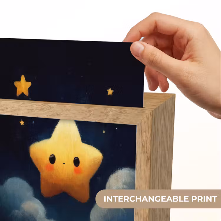 Ster - Gezichtje - Nacht - Wolken Light Box met kabel (Kinderlampje) klein -USP_websiteprintEN