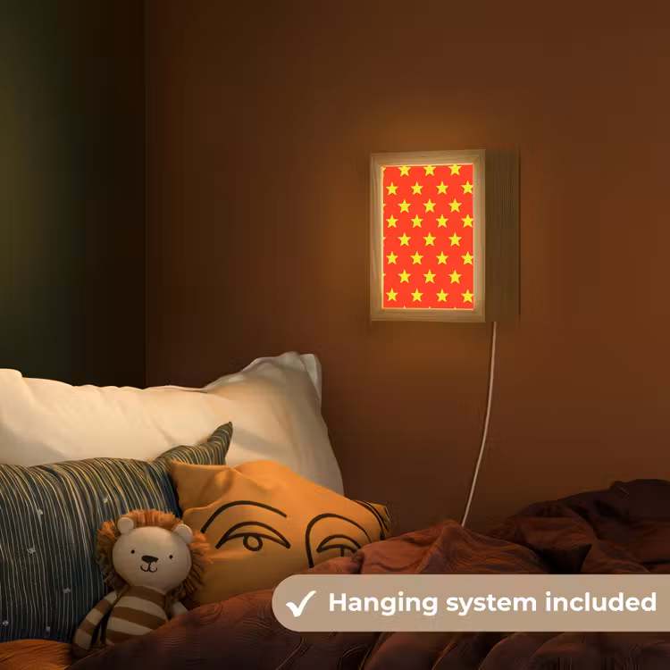 Ster - Patroon - Geel Light Box met kabel (Kinderlampje) klein 904 -sfeer5_kind_EN