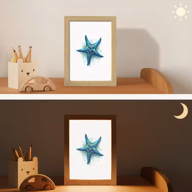 Zeester - Blauw - Spetters Light Box met kabel klein -sfeer3_kind