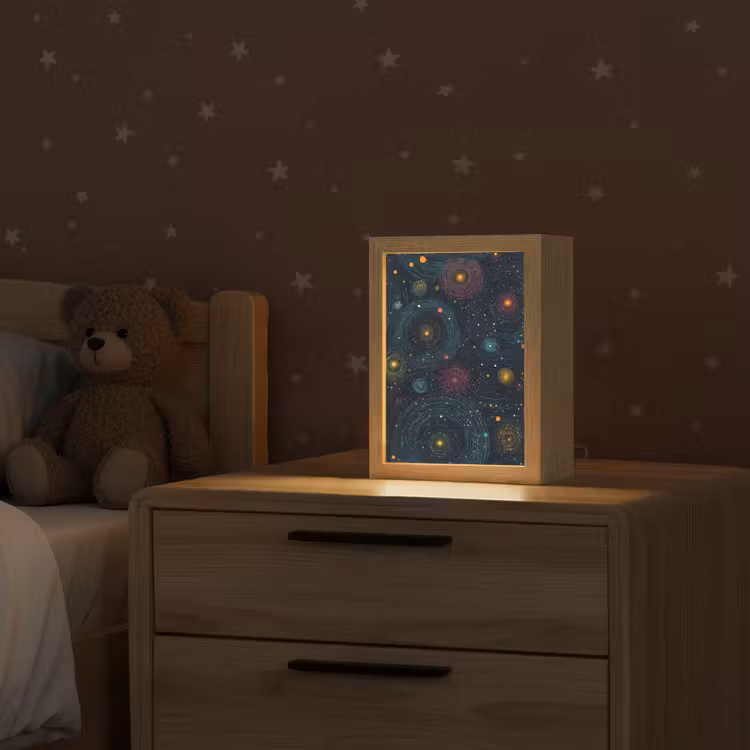 Sterren - Kleurrijk - Lichtgevende kernen Light Box met kabel klein -sfeer1_kind