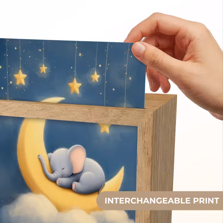 Sterren - Olifant - Maan - Wolken Light Box met kabel (Kinderlampje) klein -USP_websiteprintEN