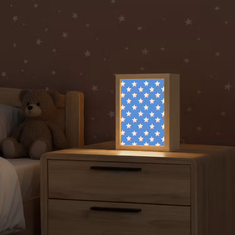 Sterren - Patroon - Blauw Light Box met kabel (Kinderlampje) klein 904 -sfeer1_kind
