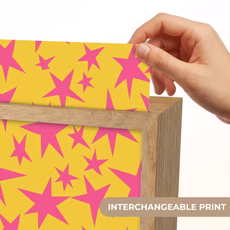 Sterren - Patroon - Roze - Geel Light Box met kabel (Kinderlampje) klein 904 -USP_websiteprintEN