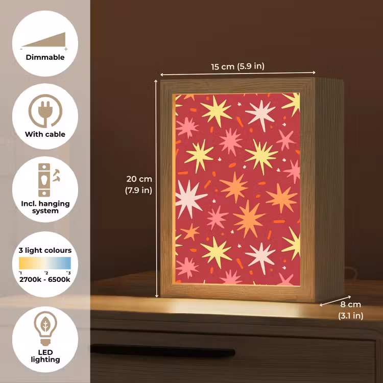 Sterren - Speels - Rood Light Box met kabel (Kinderlampje) klein 904 -USP_EN