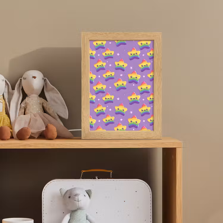 Sterren - Regenboog - Paars Light Box met kabel (Kinderlampje) klein 904 -sfeer2_kind