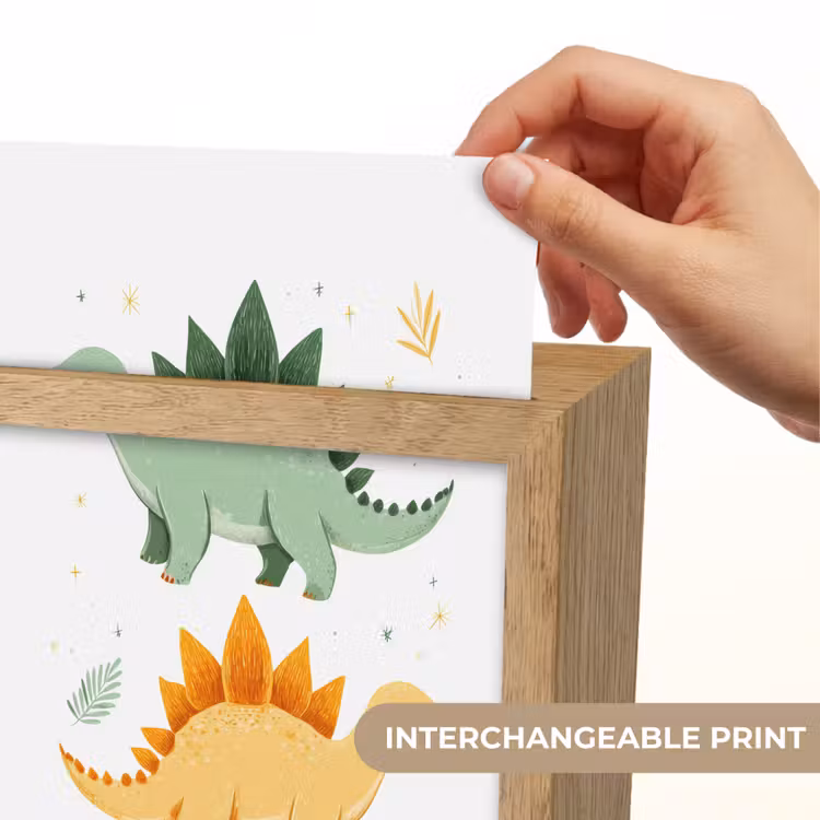 Sterren - Stegosaurussen - Blaadjes - Groen Light Box met kabel (Kinderlampje) klein -USP_websiteprintEN