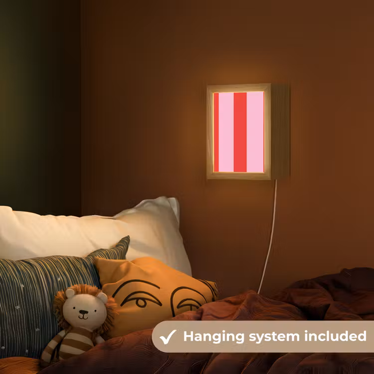 Strepen - Klassiek - Roze Light Box met kabel (Kinderlampje) klein 904 -sfeer5_kind_EN