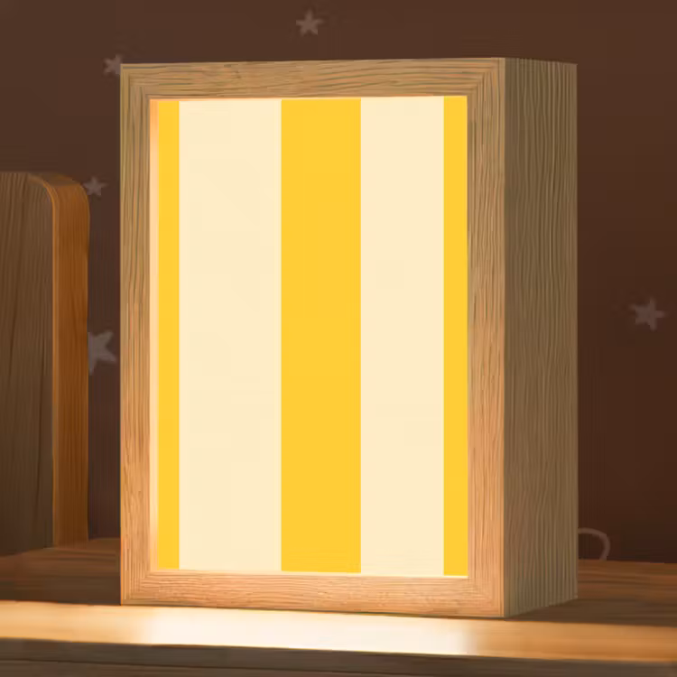 Strepen - Klassiek - Geel Light Box met kabel (Kinderlampje) klein 904 -zzz_3d_website