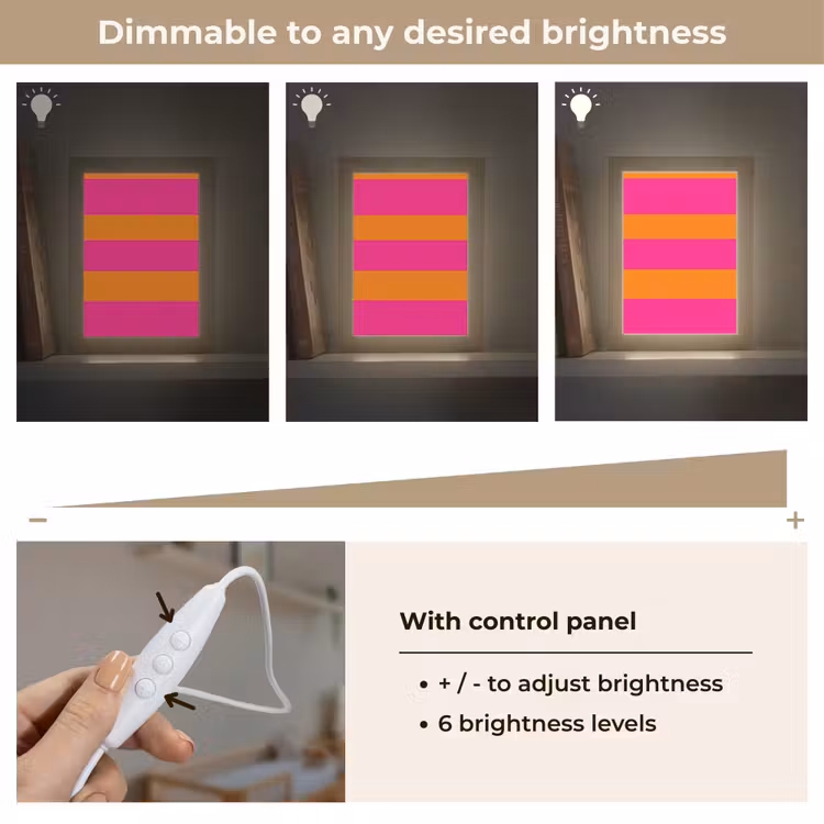 Strepen - Horizontaal - Roze Light Box met kabel (Kinderlampje) klein 904 -USP_dimbaarEN
