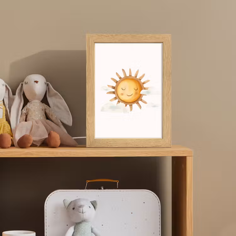 Zon - Wolken - Pastel kleuren Light Box met kabel klein -sfeer2_kind