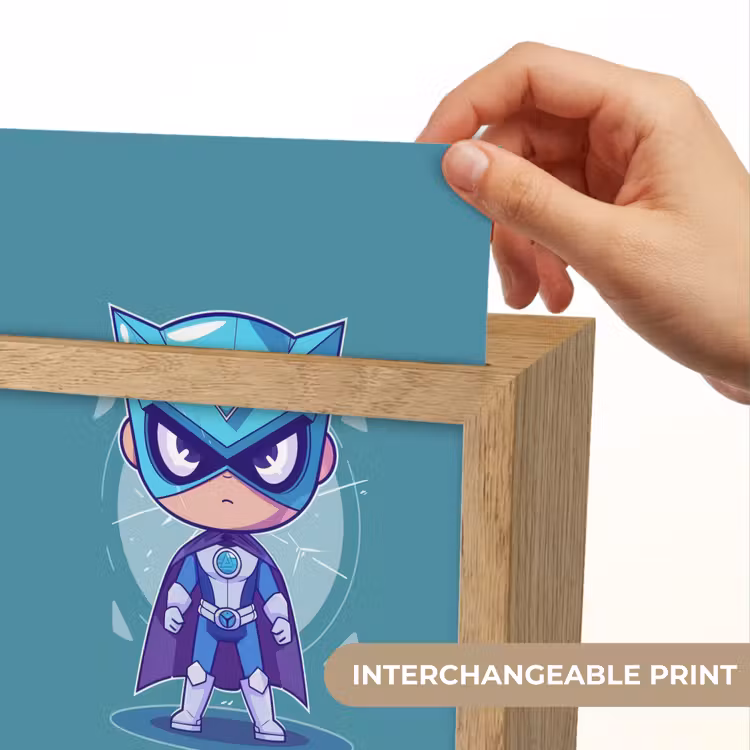 Superheld - Blauw - Jongens Light Box met kabel (Kinderlampje) klein -USP_websiteprintEN