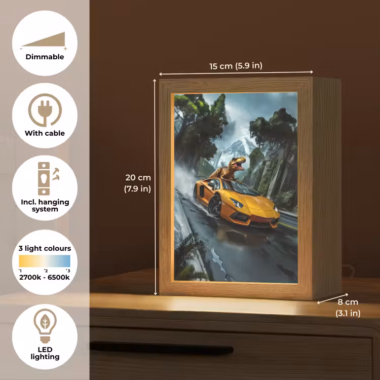 T-Rex - Auto - Regenwoud Light Box met kabel (Kinderlampje) klein -USP_EN
