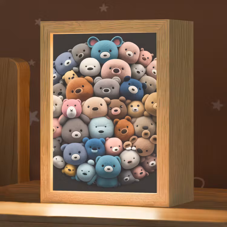 Teddybeer - Knuffel - Dieren - Meisjes - Jongens Light Box met kabel klein -zzz_3d_website