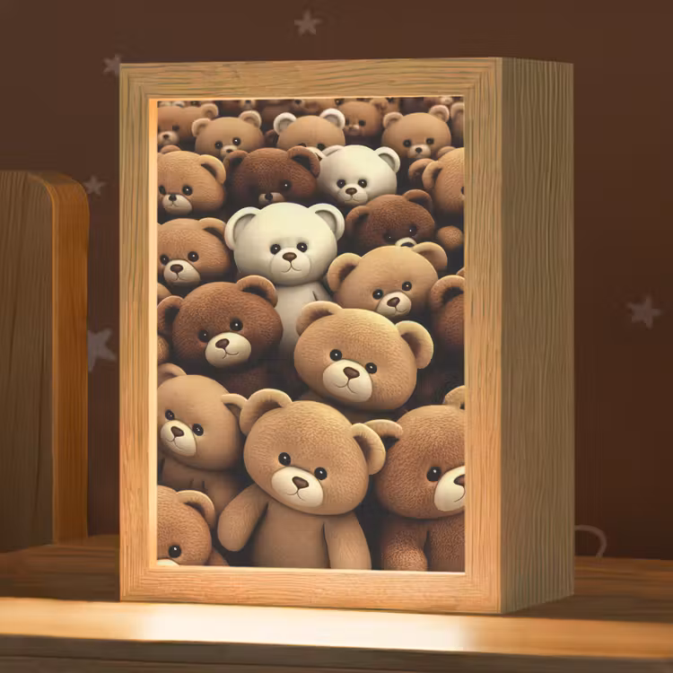Teddybeer - Knuffel - Bruin - Beer - Jongens - Meisjes Light Box met kabel klein -zzz_3d_website