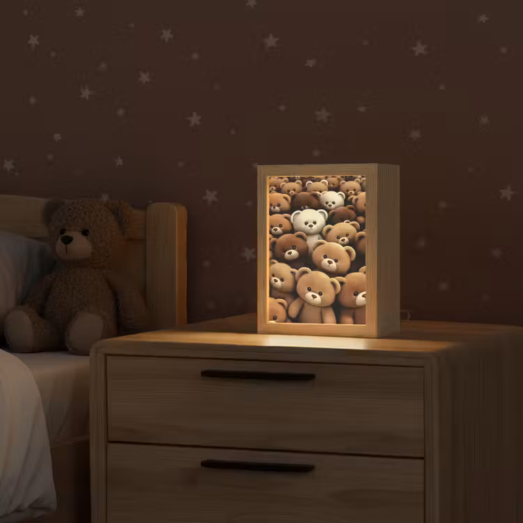 Teddybeer - Knuffel - Bruin - Beer - Jongens - Meisjes Light Box met kabel klein -sfeer1_kind