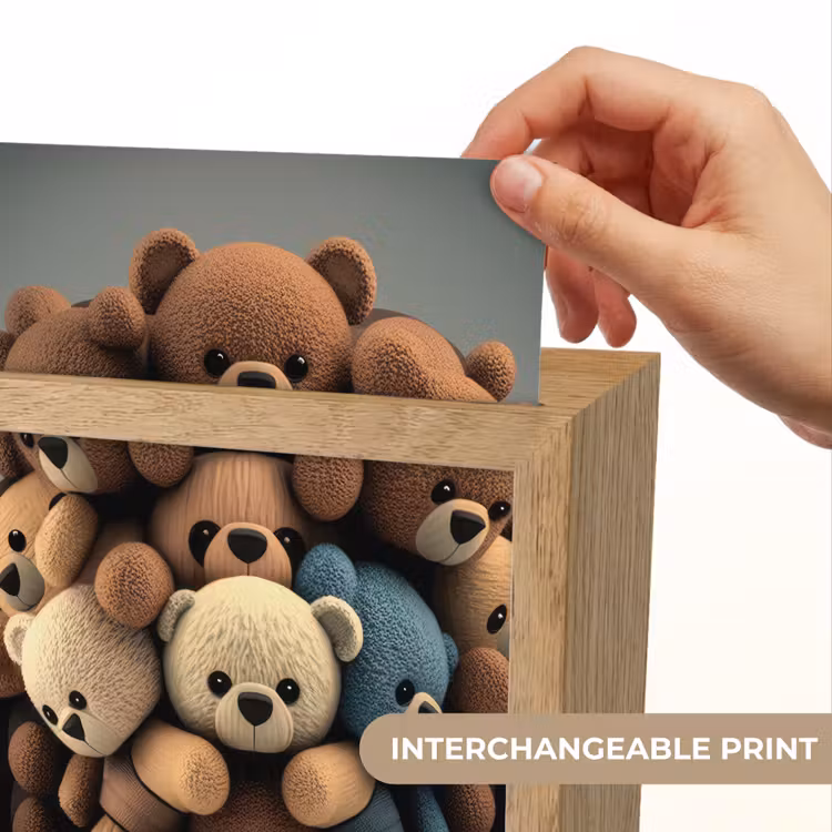 Teddybeer - Knuffel - Bruin - Design - Jongens - Meisjes Light Box met kabel (Kinderlampje) klein -USP_websiteprintEN