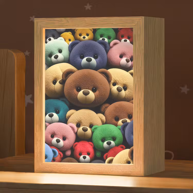 Knuffelbeer - Teddy - Design - Kids Light Box met kabel klein -zzz_3d_website