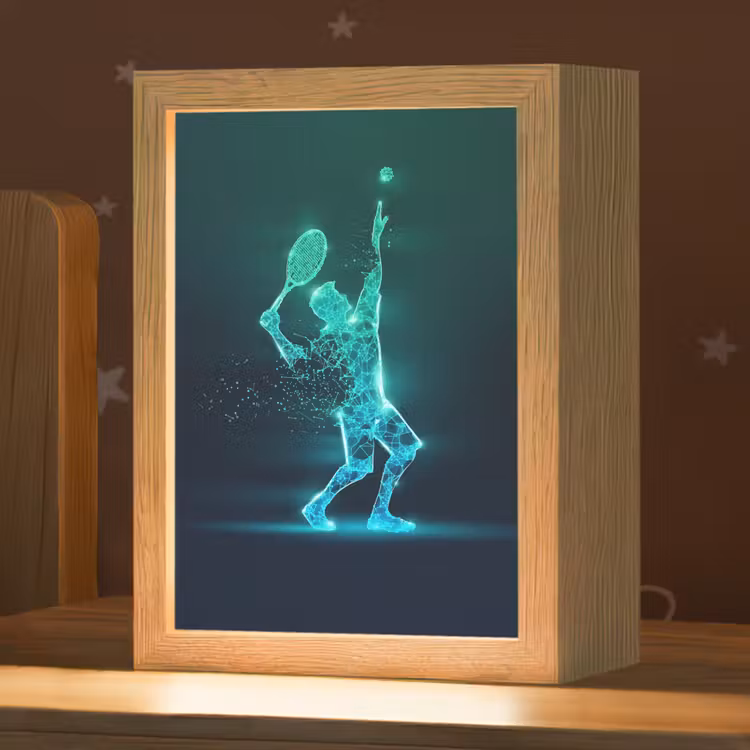 Tennis - Futuristisch - Sport - Neon Light Box met kabel klein -zzz_3d_website