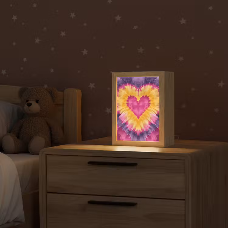 Tie dye - Hartvorm - Vlammen - Oranje Light Box met kabel klein -sfeer1_kind