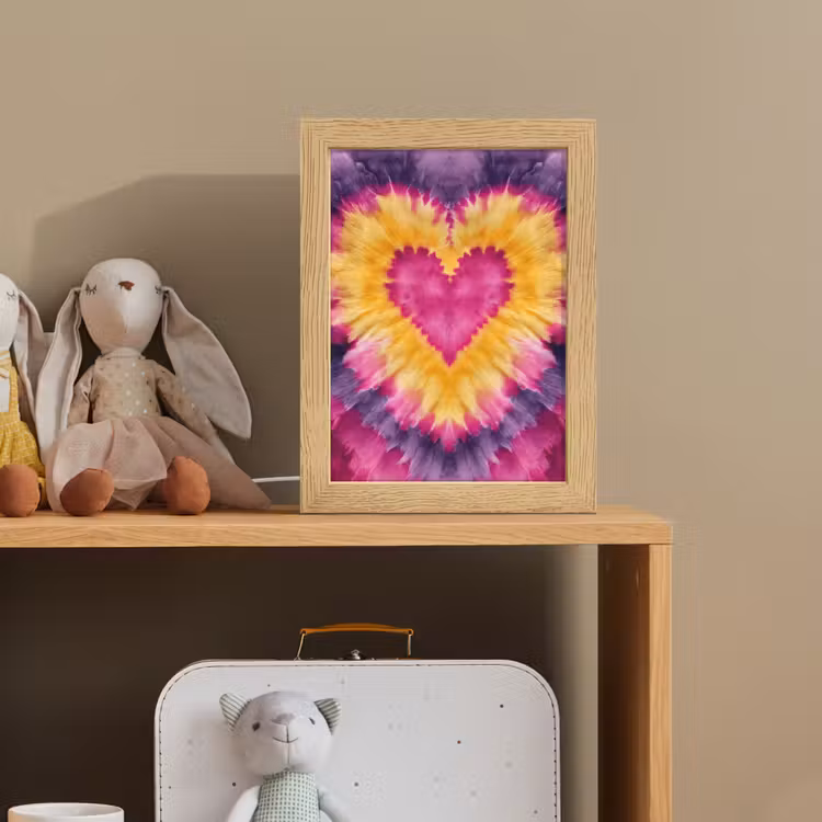 Tie dye - Hartvorm - Vlammen - Oranje Light Box met kabel klein -sfeer2_kind