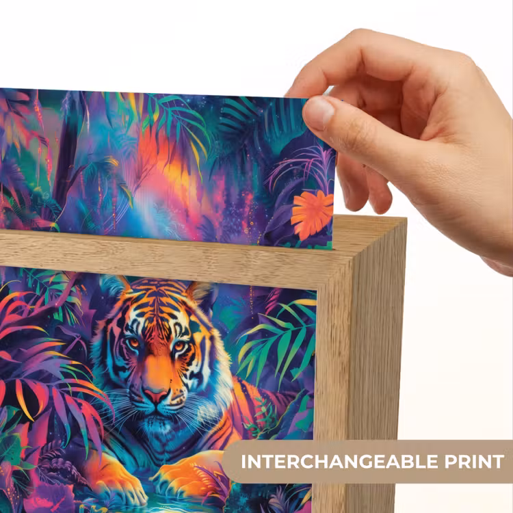 Tijger - Dier - Jungle - Kleurrijk Light Box met kabel (Kinderlampje) klein -USP_websiteprintEN