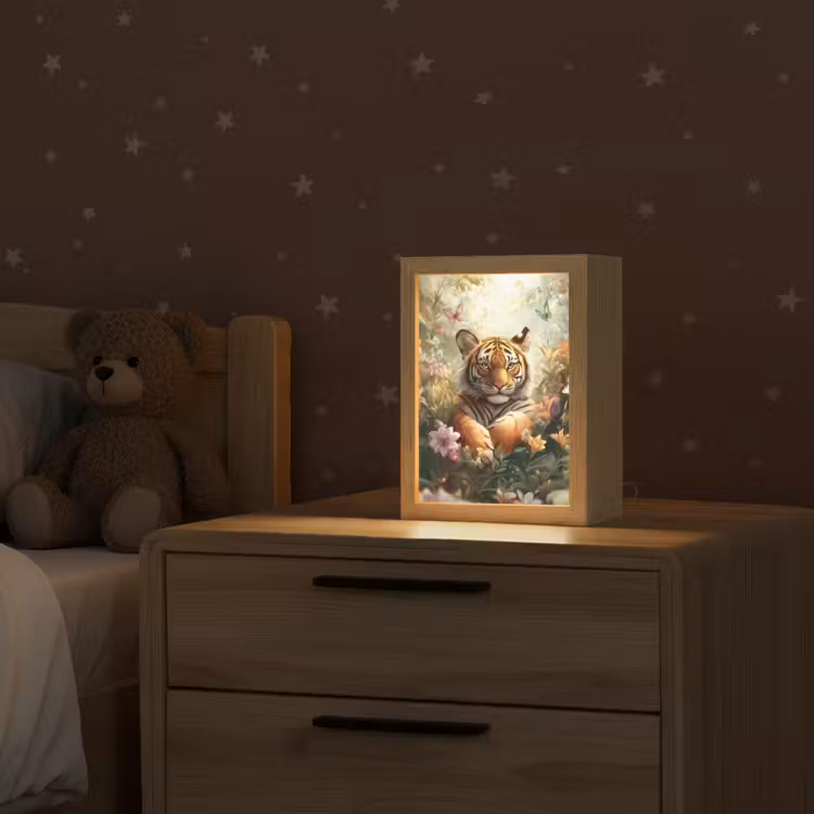 Tijger - Bloemen - Jungle - Dieren Light Box met kabel klein -sfeer1_kind