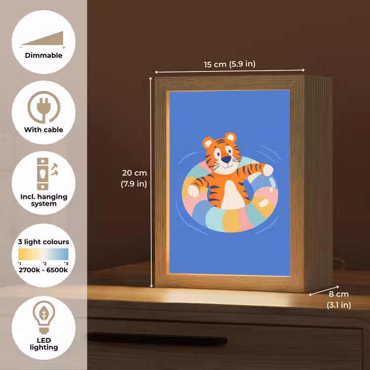 Tijger - Zwemband - Water Light Box met kabel (Kinderlampje) klein -USP_EN