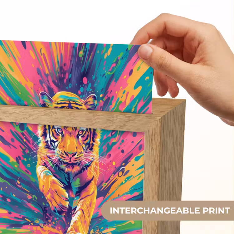 Tijger - Wilde dieren - Kleurrijk - Verflook Light Box met kabel (Kinderlampje) klein -USP_websiteprintEN