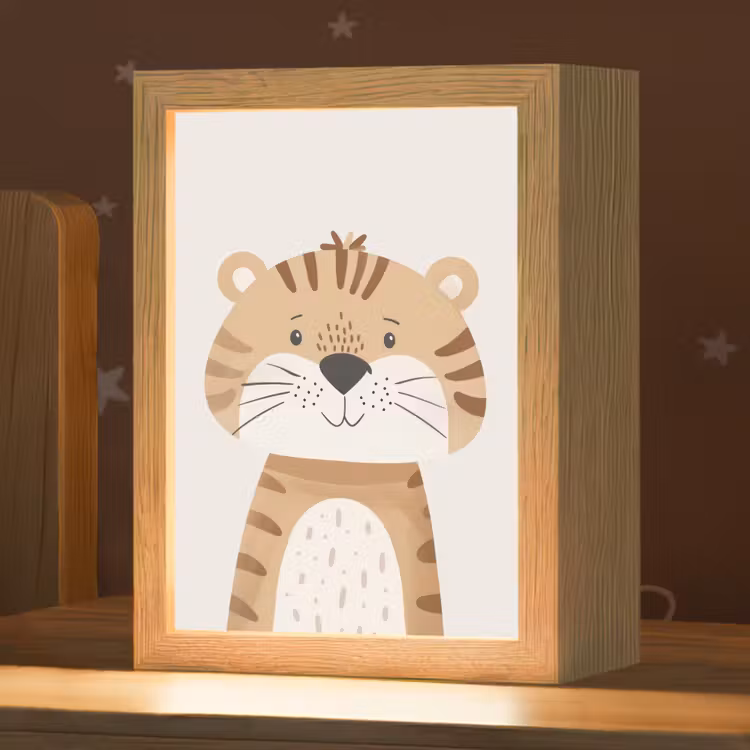 Tijger - Wilde dieren - Pastel Light Box met kabel klein -zzz_3d_website