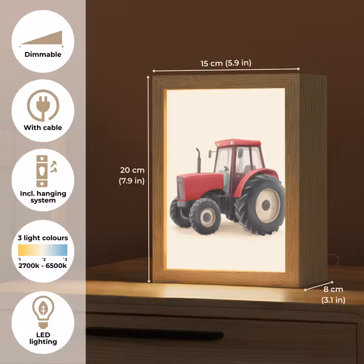 Trekker - Minimalistisch - Illustratie - Rood Light Box met kabel (Kinderlampje) klein -USP_EN