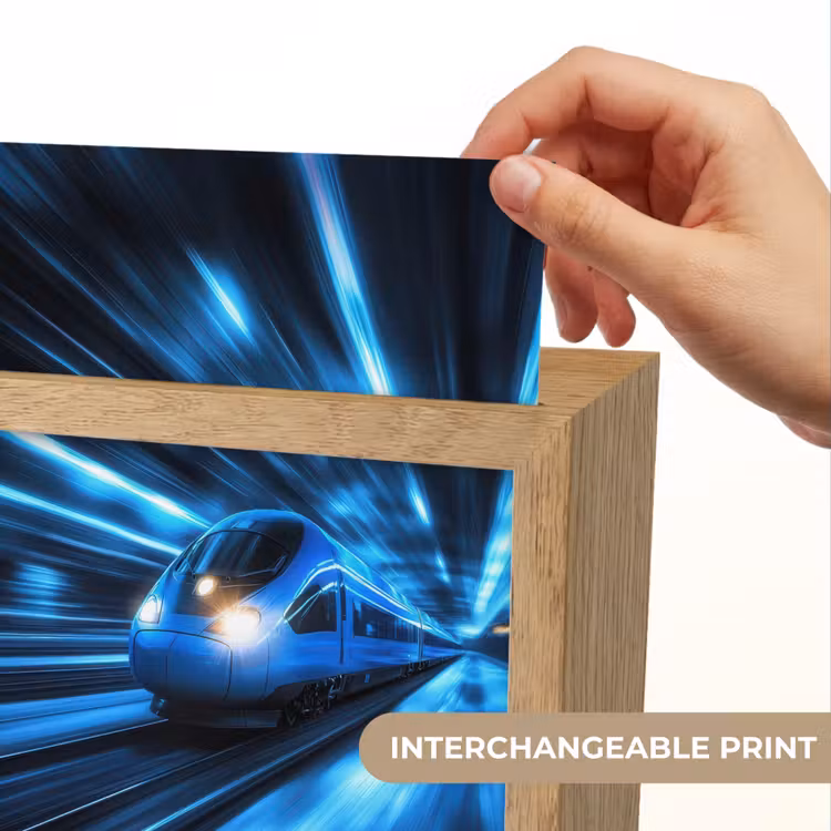 Trein - Blauw - Neon Light Box met kabel (Kinderlampje) klein -USP_websiteprintEN