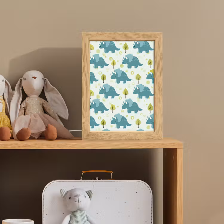 Triceratop - Blauw - Stippen - Boompjes Light Box met kabel klein -sfeer2_kind
