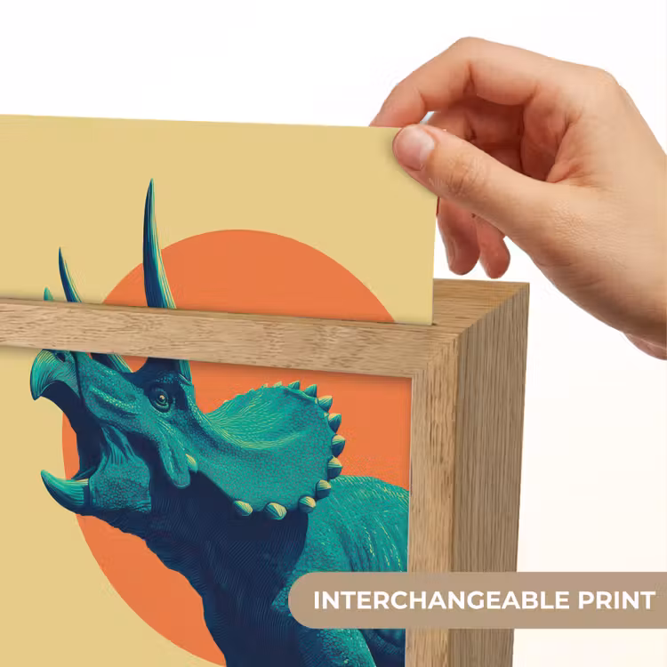 Triceratops - Cirkel - Oranje - Hoorns Light Box met kabel (Kinderlampje) klein -USP_websiteprintEN
