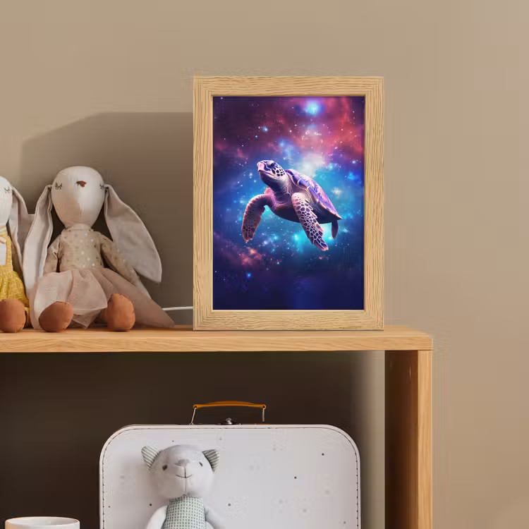Schildpad - Dier - Galaxy - Ruimte Light Box met kabel klein -sfeer2_kind