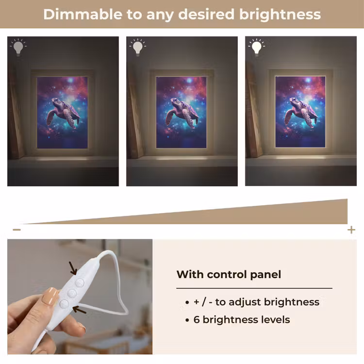 Schildpad - Dier - Galaxy - Ruimte Light Box met kabel (Kinderlampje) klein -USP_dimbaarEN