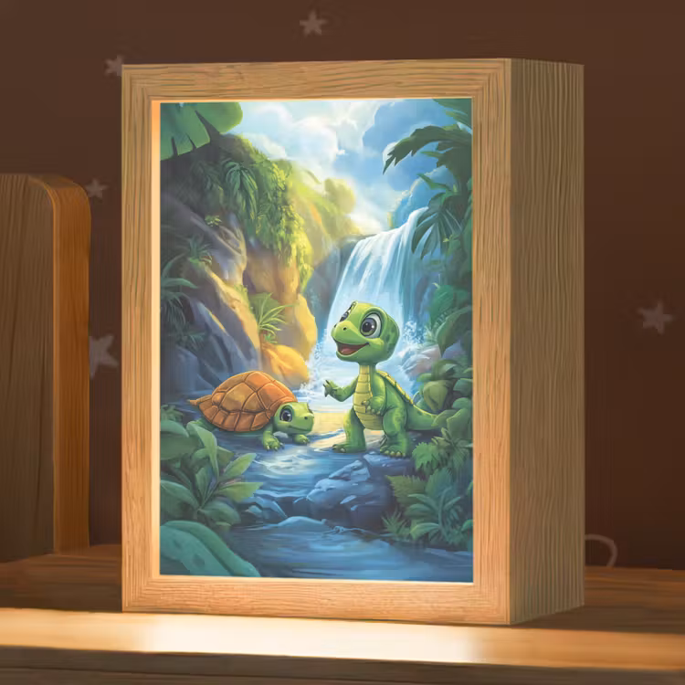 Schildpad - Dino - Jungle - Waterval Light Box met kabel klein -zzz_3d_website