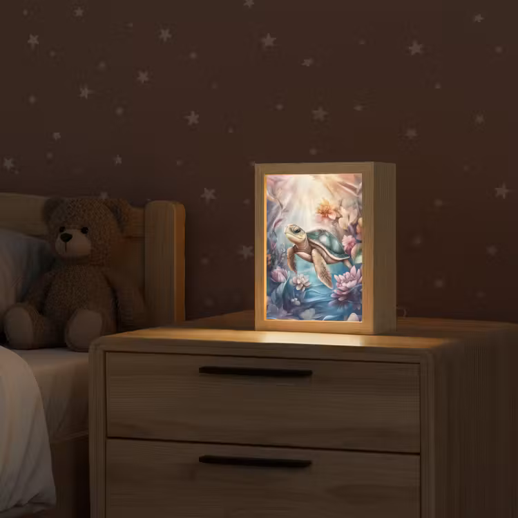 Schildpad - Bloemen - Onderwater Light Box met kabel klein -sfeer1_kind