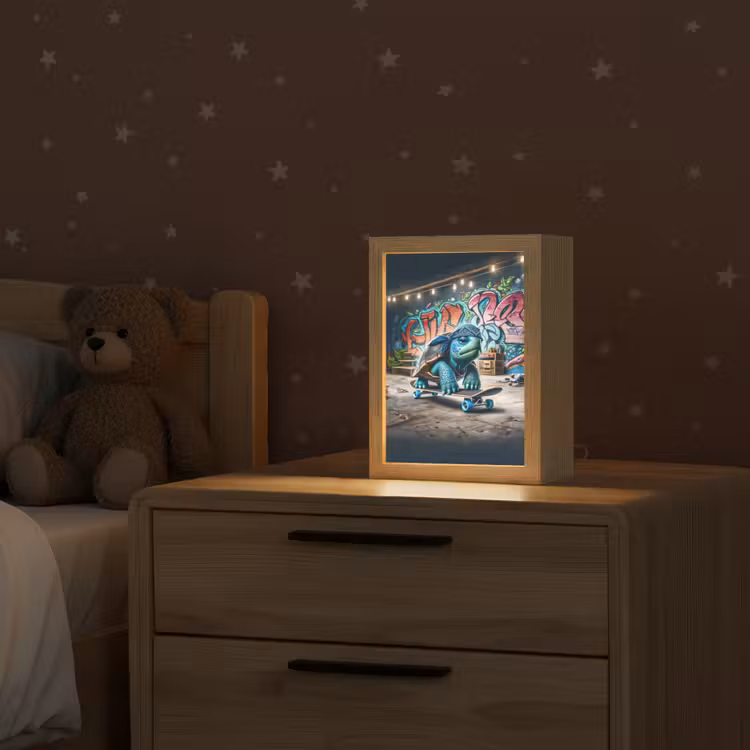 Schildpad - Graffiti - Skateboard - Jongens Light Box met kabel klein -sfeer1_kind
