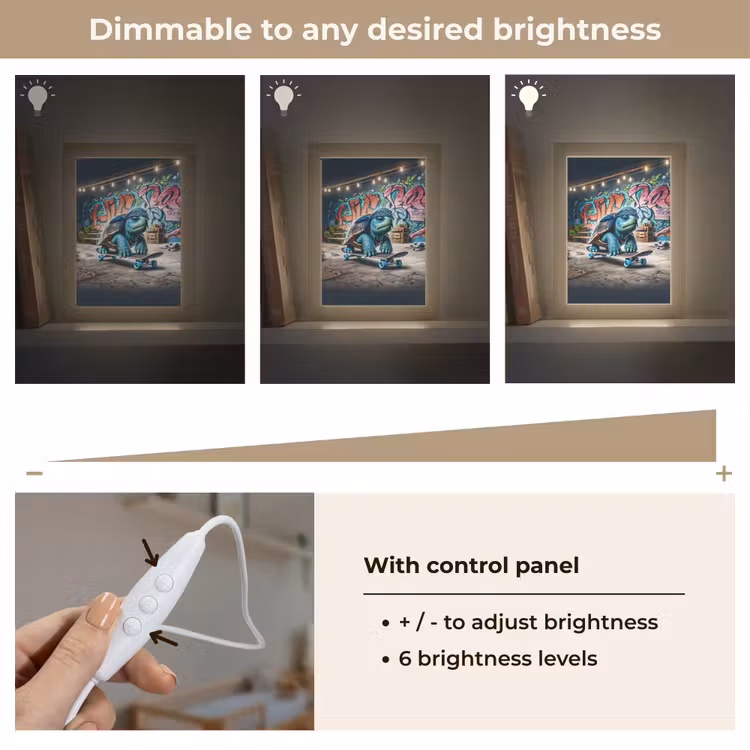 Schildpad - Graffiti - Skateboard - Jongens Light Box met kabel (Kinderlampje) klein -USP_dimbaarEN