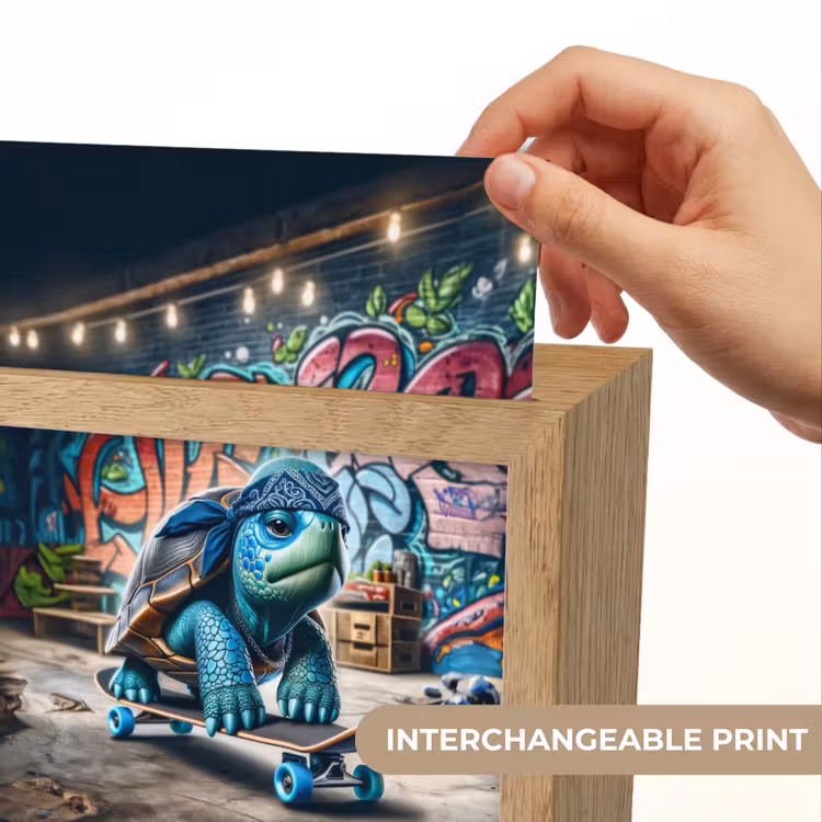 Schildpad - Graffiti - Skateboard - Jongens Light Box met kabel (Kinderlampje) klein -USP_websiteprintEN