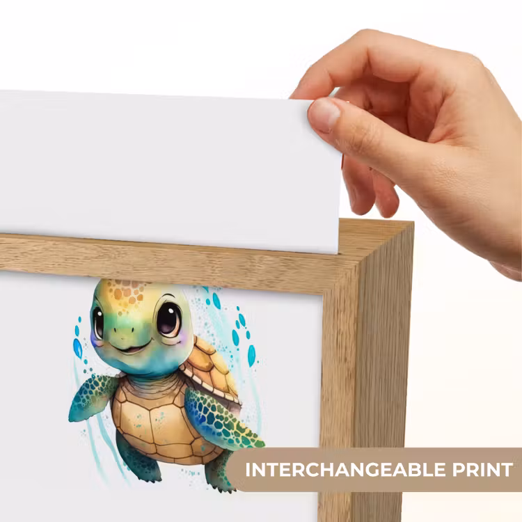 Schildpad - Waterverf - Kleuren - Dieren - Meisjes - Jongens Light Box met kabel (Kinderlampje) klein -USP_websiteprintEN