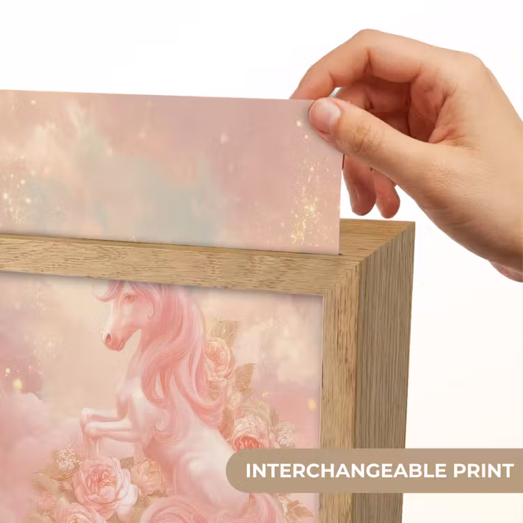 Eenhoorn - Wolken - Roze Light Box met kabel (Kinderlampje) klein -USP_websiteprintEN