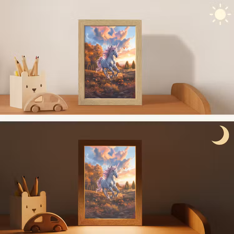 Eenhoorn - Sprookjes dier - Natuur - Meisjes Light Box met kabel klein -sfeer3_kind