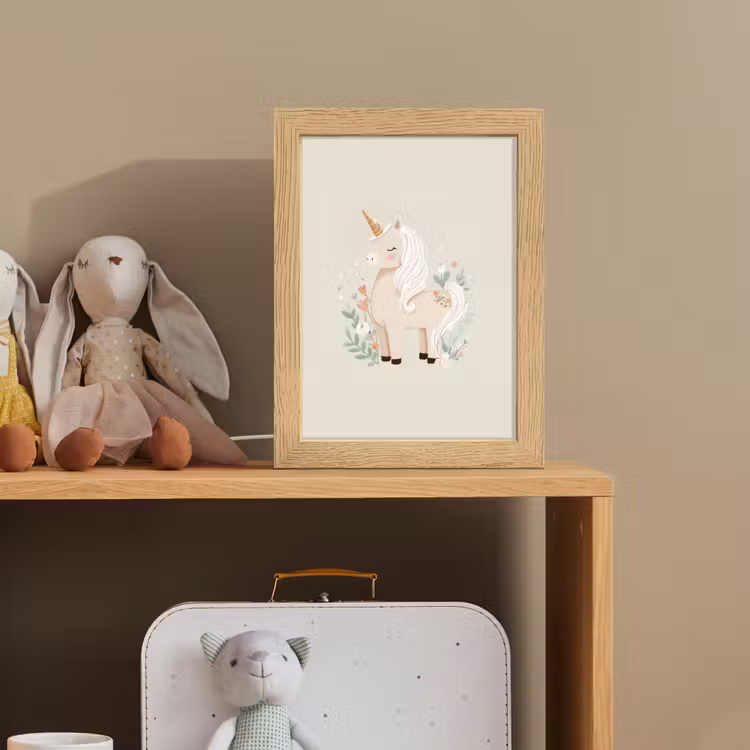 Eenhoorn - Bloemen - Beige Light Box met kabel klein -sfeer2_kind