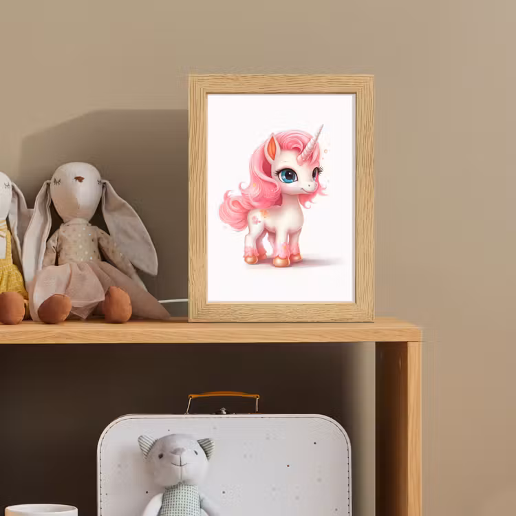 Unicorn - Meisjes - Kinderen - Eenhoorn - Roze Light Box met kabel klein -sfeer2_kind