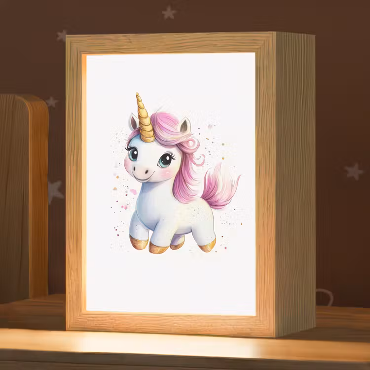 Eenhoorn - Roze - Magie Light Box met kabel klein -zzz_3d_website