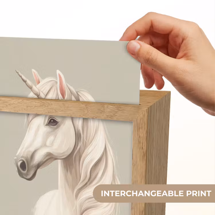 Eenhoorn - Wit - Getekend Light Box met kabel (Kinderlampje) klein -USP_websiteprintEN