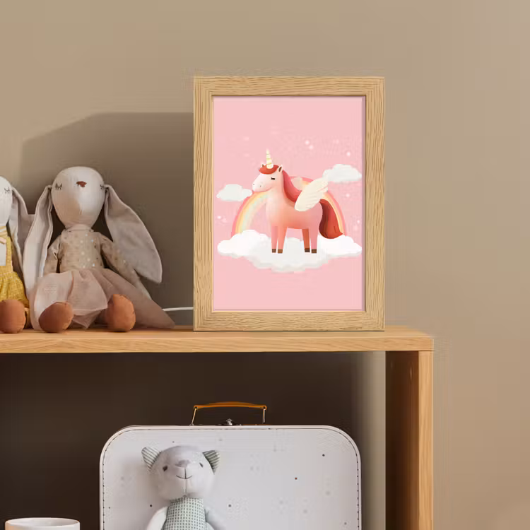 Eenhoorn - Vleugels - Roze - Regenboog Light Box met kabel klein -sfeer2_kind