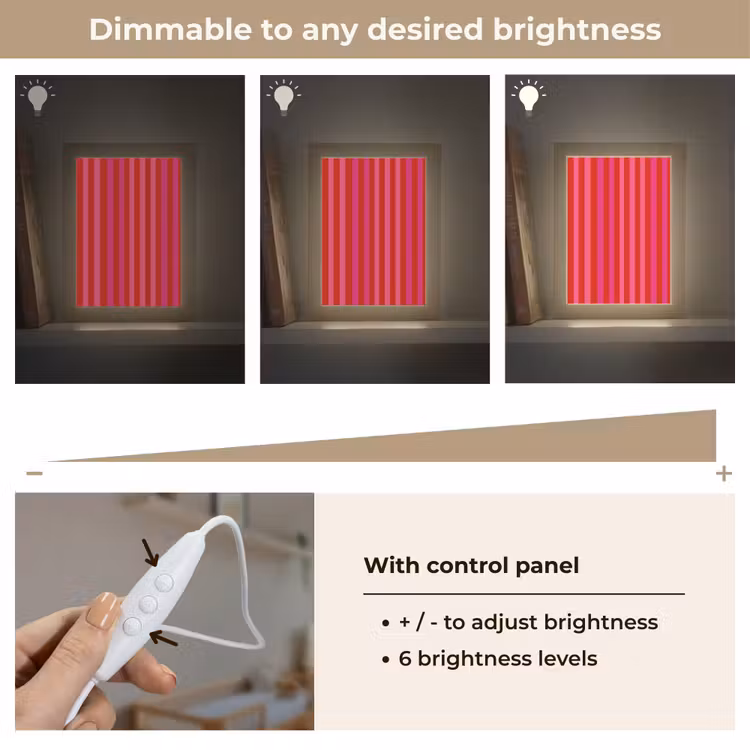 Verticaal - Strepen - Roze Light Box met kabel (Kinderlampje) klein 904 -USP_dimbaarEN